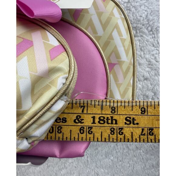 NEW Adrienne Vittadini Travel Cosmetic Bag Trio Pink Beige Bows Design - Picture 9 of 11